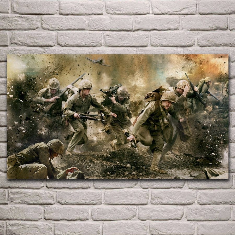Pacific World War Soldier battle Canvas Art