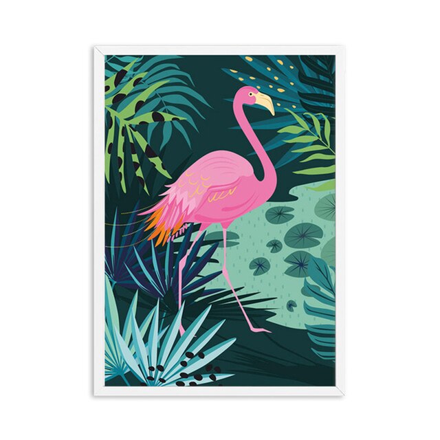 Nordic poster Flamingo Leopard Jungle Wall Art