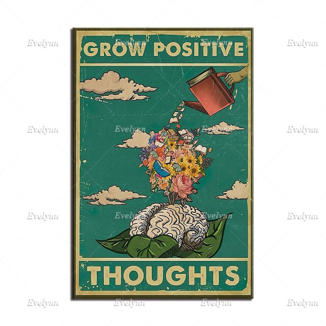 Grow Positive Thoughts Vintage Canvas Art