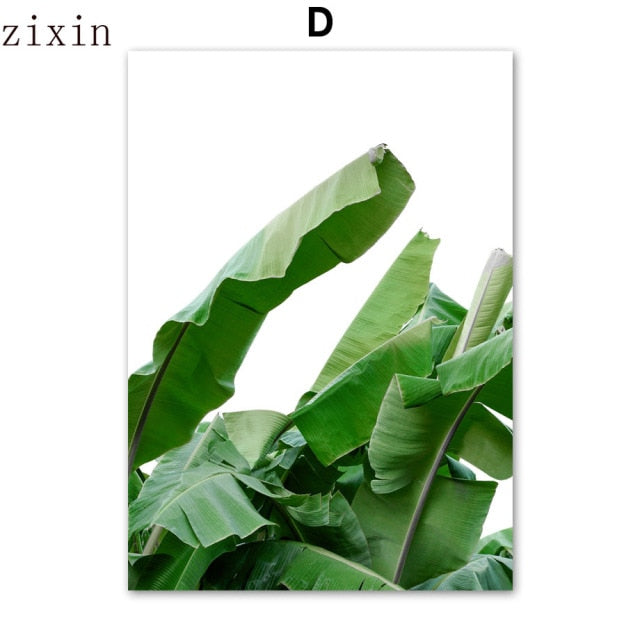 Green Plant Monstera Aloe Palm Leaf Wall Art Canvas Painting Tropical For Living Room Nordic Posters And Prints Wall Pictures