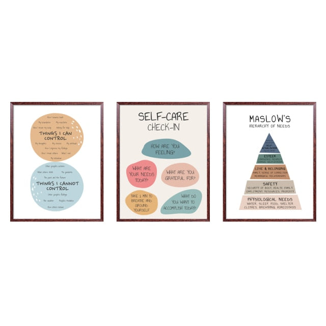 Self Care Mental Health Therapy Posters and Self-love Canvas Art