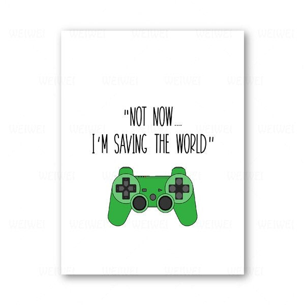 Video Games Quote Posters Gamer Boy And Girl Gift