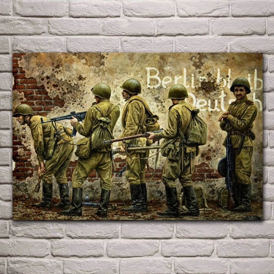 The great Patriotic war soldiers Red Army World War Canvas Art