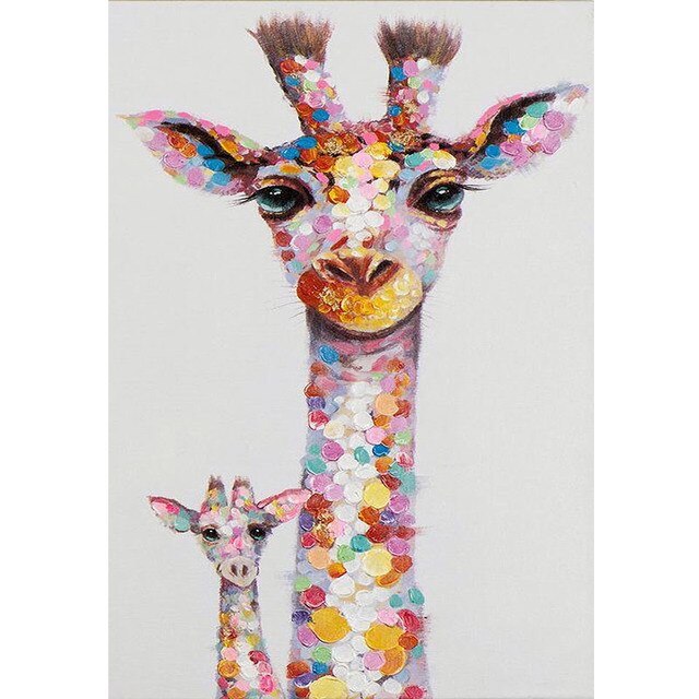 Colorful Giraffe Glasses Wall Art